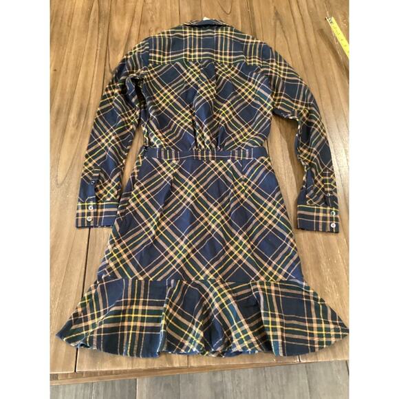 Veronica Beard Roberta Plaid Long Sleeve Ruffle Flannel Mini Dress US 2 NWT - Picture 10 of 12